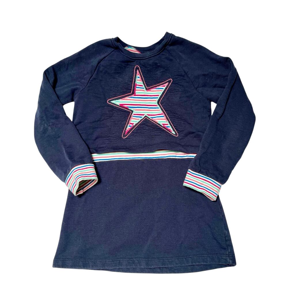 Hatley Star Appliqué Sweatshirt Dress Size 7